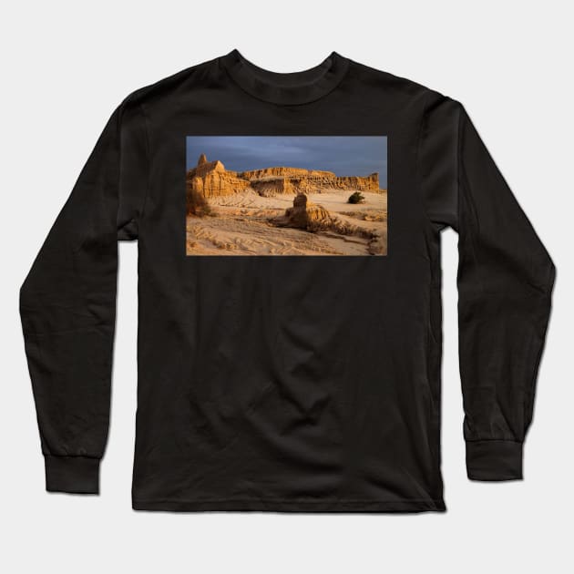 Pinnacles at Sunset, Mungo National Park Long Sleeve T-Shirt by Carole-Anne